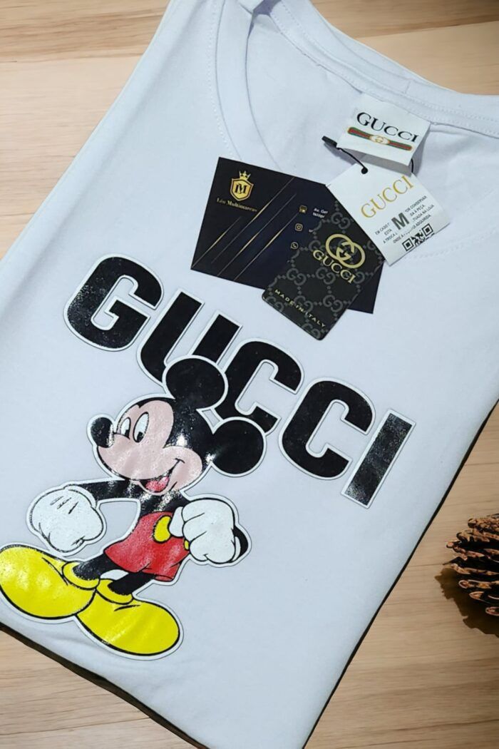 Camisa Gucci Mickey M Peruana 401 Com Elastano